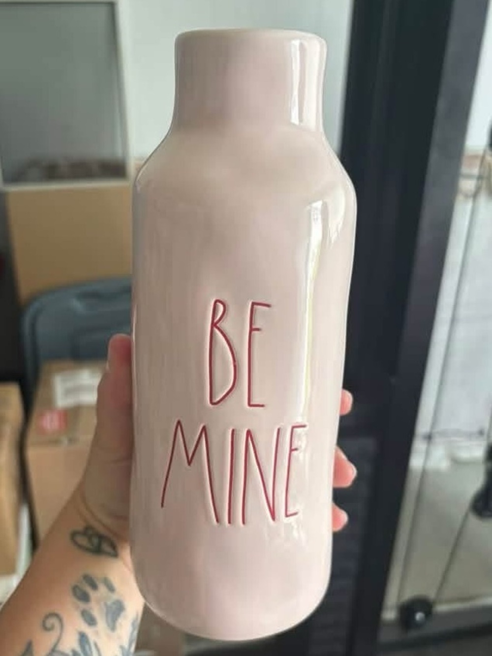 Rae Dunn Be Mine Pink Ceramic Vase